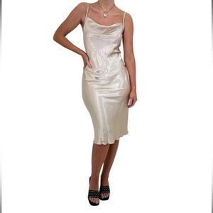 BEBE Gold Slip Dress